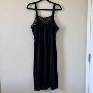 Du Barry Women’s Slip Dress Medium Black Nylon Lace Intimate Gothic nightgown